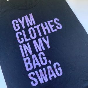 Gym Clothes In My Bag Swag Tank Sz Small Gym Humor Workout Top